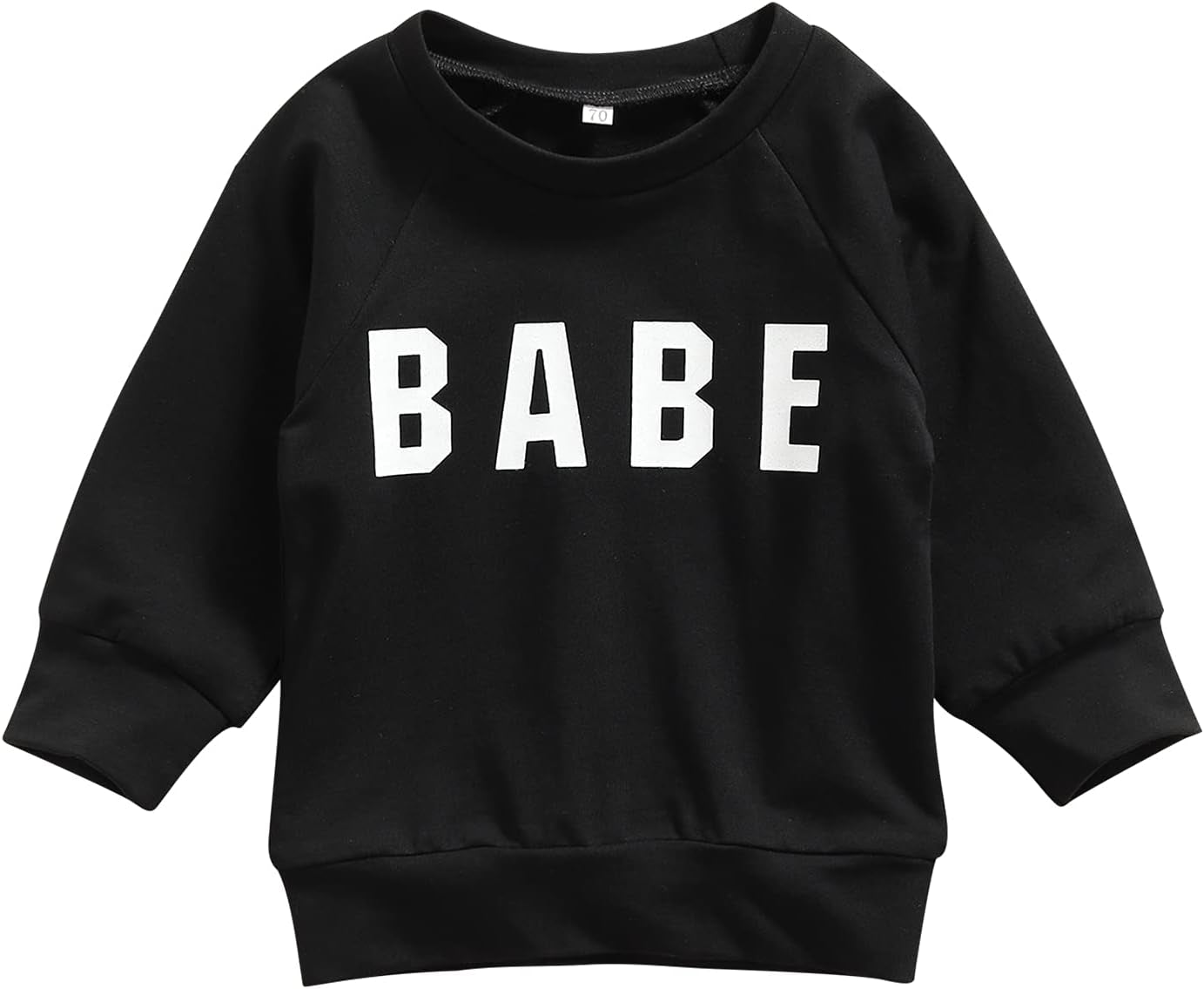 Kids Infant Baby Boy Girls Clothes Babe Letter Printed Long Sleeve Pullover Sweatshirt Shirt Sweater Tops